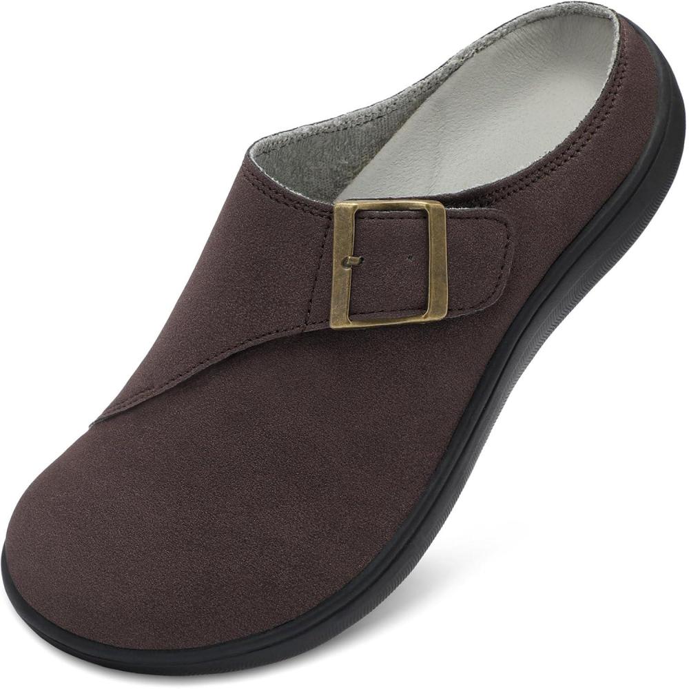 imageLeIsfIt Womens Wide Clogs Adjustable Diabetic Mules Slip on Clog Slippers for Swollen Edema Feet Wide Width Mules Potato ShoesChocolate