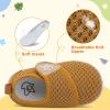 LeIsfIt Baby Shoes Boys Girls First Walking Shoes Non-Slip Infant Sneakers Lightweight Slip-on Crib Sneakers for First Walkers(Brown)