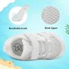 LeIsfIt Baby Shoes Boys Girls First Walking Shoes Non-Slip Toddler Breathable Sneakers Infant Sneakers(B-white)