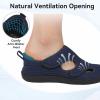 LeIsfIt Diabetic Shoes for Women Adjustable Extra Wide Barefoot Walking Shoes for Swollen Arthritis Edema Feet Wide Width Zero Drop Sole(Navy)