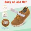 LeIsfIt Kids Girls Boys Shoes Wide Barefoot Shoes Kids Anti-Slip Sneakers Lightweight Hiking Sneakers for Toddler Little Big Kid(Brown)