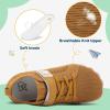 LeIsfIt Kids Girls Boys Shoes Wide Barefoot Shoes Kids Anti-Slip Sneakers Lightweight Hiking Sneakers for Toddler Little Big Kid(Brown)
