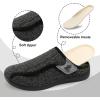 LeIsfIt Mens Slippers Wide Diabetic House Slippers Adjustable Slip On Warm Bedroom House Shoes for Edema Swollen Feet Indoor Outdoor Slipper(Blackpattern)