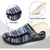 LeIsfIt Mens Slippers Wide Diabetic House Slippers Adjustable Slip On Warm Bedroom House Shoes for Edema Swollen Feet Indoor Outdoor Slipper(Bluestripe)