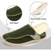 LeIsfIt Mens Slippers Wide Diabetic House Slippers Adjustable Slip On Warm Bedroom House Shoes for Edema Swollen Feet Indoor Outdoor Slipper(Green)