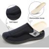 LeIsfIt Mens Slippers Wide Diabetic House Slippers Adjustable Slip On Warm Bedroom House Shoes for Edema Swollen Feet Indoor Outdoor Slipper(Navy)