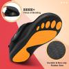 LeIsfIt Mens Slippers Wide House Shoes Adjustable Diabetic Shoes Non-slip Arthritis Swollen House Slippers Indoor Outdoor Slipper Shoe(All Black)