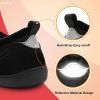 LeIsfIt Mens Slippers Wide House Shoes Adjustable Diabetic Shoes Non-slip Arthritis Swollen House Slippers Indoor Outdoor Slipper Shoe(All Black)