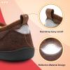 LeIsfIt Mens Slippers Wide House Shoes Adjustable Diabetic Shoes Non-slip Arthritis Swollen House Slippers Indoor Outdoor Slipper Shoe(Chocolate)