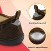 LeIsfIt Mens Slippers Wide House Shoes Adjustable Diabetic Shoes Non-slip Arthritis Swollen House Slippers Indoor Outdoor Slipper Shoe(Chocolategrid)