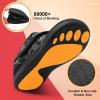 LeIsfIt Mens Slippers Wide House Shoes Adjustable Diabetic Shoes Non-slip Arthritis Swollen House Slippers Indoor Outdoor Slipper Shoe(D-black Pattern)