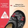 LeIsfIt Mens Slippers Wide House Shoes Adjustable Diabetic Shoes Non-slip Arthritis Swollen House Slippers Indoor Outdoor Slipper Shoe(D-black Pattern)