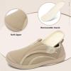 LeIsfIt Mens Slippers Wide House Shoes Adjustable Diabetic Slippers Warm Soft House Slipper for Swollen Edema Feet Indoor Outdoor Warm Shoes(Beige)