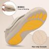 LeIsfIt Mens Slippers Wide House Shoes Adjustable Diabetic Slippers Warm Soft House Slipper for Swollen Edema Feet Indoor Outdoor Warm Shoes(Beige)