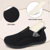 LeIsfIt Mens Slippers Wide House Shoes Adjustable Diabetic Slippers Warm Soft House Slipper for Swollen Edema Feet Indoor Outdoor Warm Shoes(Black)
