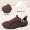 LeIsfIt Mens Slippers Wide House Shoes Adjustable Diabetic Slippers Warm Soft House Slipper for Swollen Edema Feet Indoor Outdoor Warm Shoes(Chocolate)