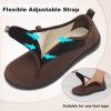 LeIsfIt Mens Slippers Wide House Shoes Adjustable Diabetic Slippers Warm Soft House Slipper for Swollen Edema Feet Indoor Outdoor Warm Shoes(Chocolate)