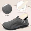 LeIsfIt Mens Slippers Wide House Shoes Adjustable Diabetic Slippers Warm Soft House Slipper for Swollen Edema Feet Indoor Outdoor Warm Shoes(Darkgrey)
