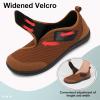 LeIsfIt Mens Wide Diabetic Shoes Adjustable Barefoot Walking Shoes Breathable Zero Drop Sneakers for Wide Width Arthritis Edema Feet(Brown)