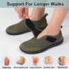 LeIsfIt Mens Wide Diabetic Shoes Adjustable Barefoot Walking Shoes Breathable Zero Drop Sneakers for Wide Width Arthritis Edema Feet(C-dark Green)