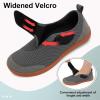 LeIsfIt Mens Wide Diabetic Shoes Adjustable Barefoot Walking Shoes Breathable Zero Drop Sneakers for Wide Width Arthritis Edema Feet(C-dark Grey)