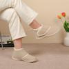 LeIsfIt Slipper Boots for Women Wide Warm House Shoes Non-slip Diabetic Winter Shoes Adjustable Bootie Slippers for Indoor & Outdoor(Beige)