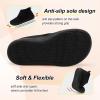 LeIsfIt Slipper Boots for Women Wide Warm House Shoes Non-slip Diabetic Winter Shoes Adjustable Bootie Slippers for Indoor & Outdoor(Black)