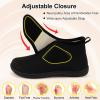 LeIsfIt Slipper Boots for Women Wide Warm House Shoes Non-slip Diabetic Winter Shoes Adjustable Bootie Slippers for Indoor & Outdoor(Black)