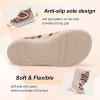 LeIsfIt Slipper Boots for Women Wide Warm House Shoes Non-slip Diabetic Winter Shoes Adjustable Bootie Slippers for Indoor & Outdoor(Brownbohemian)