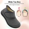 LeIsfIt Slipper Boots for Women Wide Warm House Shoes Non-slip Diabetic Winter Shoes Adjustable Bootie Slippers for Indoor & Outdoor(Grey)