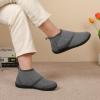 LeIsfIt Slipper Boots for Women Wide Warm House Shoes Non-slip Diabetic Winter Shoes Adjustable Bootie Slippers for Indoor & Outdoor(Grey)