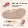 LeIsfIt Slipper Boots for Women Wide Warm House Shoes Non-slip Diabetic Winter Shoes Adjustable Bootie Slippers for Indoor & Outdoor(Pinkbohemian)