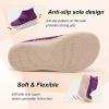 LeIsfIt Slipper Boots for Women Wide Warm House Shoes Non-slip Diabetic Winter Shoes Adjustable Bootie Slippers for Indoor & Outdoor(Purple)