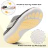 LeIsfIt Slippers for Women Extra Wide House Slippers Elderly Slip on House Shoes Non-Slip Indoor Outdoor Slipper Adjustable for Diabetic Swollen Feet(Darkgrey)