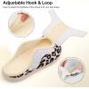 LeIsfIt Slippers for Women Extra Wide House Slippers Elderly Slip on House Shoes Non-Slip Indoor Outdoor Slipper Adjustable for Diabetic Swollen Feet(Leopard)
