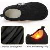 LeIsfIt Slippers for Women Men Soft House Slippers Wide Barefoot House Shoes Non-slip Slip on Slipper Shoes Comfy Adjustable for Home Bedroom Travel Yoga(Black)