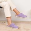 LeIsfIt Slippers for Women Wide Memory Foam House Slippers Corduroy Slip on Bedroom Slipper Non-slip Warm House Shoes Indoor and Outdoor(Purple)