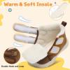 LeIsfIt Toddler Boots Girls Boys Warm Winter Boots Cozy Plush Lining Winter Shoes Indoor Outdoor Faux Fur Booties(Brown)