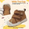 LeIsfIt Toddler Boots Girls Boys Warm Winter Boots Cozy Plush Lining Winter Shoes Indoor Outdoor Faux Fur Booties(Brown)