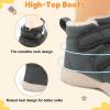 LeIsfIt Toddler Boots Girls Boys Warm Winter Boots Cozy Plush Lining Winter Shoes Indoor Outdoor Faux Fur Booties(Darkgrey)