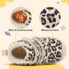 LeIsfIt Toddler Boots Girls Boys Warm Winter Boots Cozy Plush Lining Winter Shoes Indoor Outdoor Faux Fur Booties(Leopard)