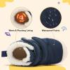 LeIsfIt Toddler Boots Girls Boys Warm Winter Boots Cozy Plush Lining Winter Shoes Indoor Outdoor Faux Fur Booties(Navy)