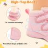 LeIsfIt Toddler Boots Girls Boys Warm Winter Boots Cozy Plush Lining Winter Shoes Indoor Outdoor Faux Fur Booties(Pink)