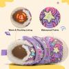 LeIsfIt Toddler Boots Girls Boys Warm Winter Boots Cozy Plush Lining Winter Shoes Indoor Outdoor Faux Fur Booties(Purplepattern)