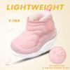 LeIsfIt Toddler Boots Girls Boys Wide Winter Boots Cozy Fleece Winter Shoes Indoor Outdoor Warm Shoes(A-pink)