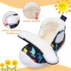LeIsfIt Toddler Boots Girls Boys Wide Winter Boots Cozy Fleece Winter Shoes Indoor Outdoor Warm Shoes(Blue/Dinosaur)