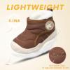 LeIsfIt Toddler Boots Girls Boys Wide Winter Boots Cozy Fleece Winter Shoes Indoor Outdoor Warm Shoes(Brown)