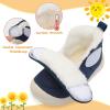 LeIsfIt Toddler Boots Girls Boys Wide Winter Boots Cozy Fleece Winter Shoes Indoor Outdoor Warm Shoes(Navy)
