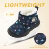 LeIsfIt Toddler Boots Girls Boys Wide Winter Boots Cozy Fleece Winter Shoes Indoor Outdoor Warm Shoes(Navypattern)