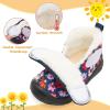 LeIsfIt Toddler Boots Girls Boys Wide Winter Boots Cozy Fleece Winter Shoes Indoor Outdoor Warm Shoes(Purpleflower)